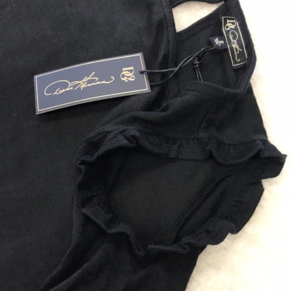 DG2 Diane Gilman Cold-Shoulder Ruffle Top - Picture 4 of 5